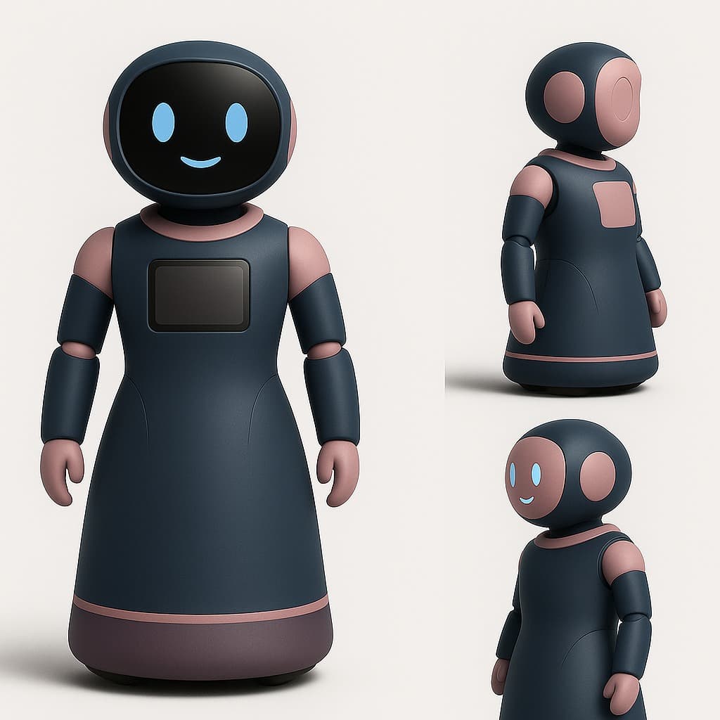 GRACE 3D rendered views - front, side, and three-quarter