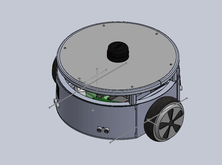 GRACE locomotion - SolidWorks view showing hoverboard wheel